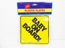 Baby on Board Car Signs Suction Cup Window Placards Rear Sign Placard Alert 2p