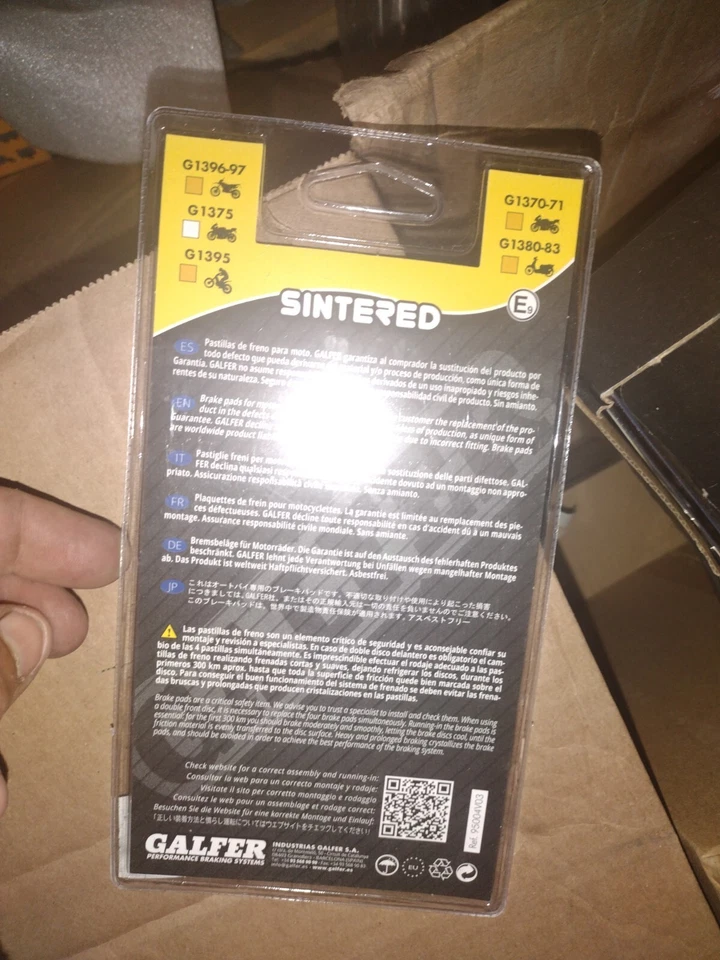 Frenos Galfer - FD165G1396 - Pastillas de freno sinterizadas HH Foto 3 de 4