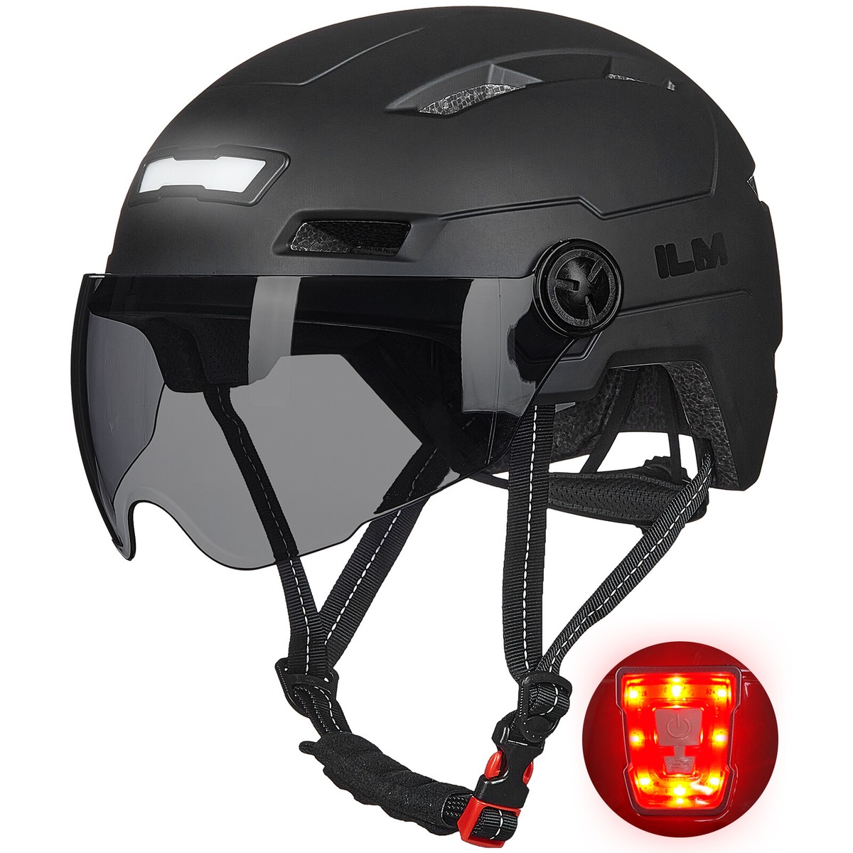 ILM Bike Cycling Helmet with USB Rechargeable LED Front and Back Light Men  Women