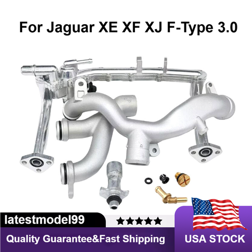 Upgraded Metal Coolant Water Pipe System Kit For Jaguar XE/XF/XJ/F-Type 3.0L - Aluminum/Brass