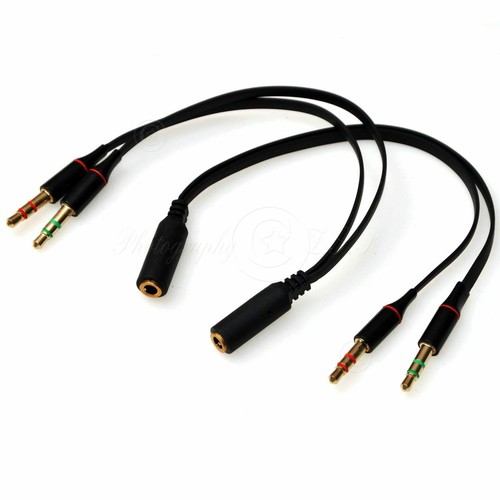2x AUX Mic+Headphone 3.5 mm Plug 2To1 Jack Joiner Combiner For Laptop Desktop - 第 2/11 張圖片