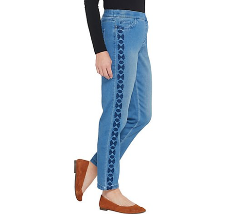 Denim \u0026 Co Stretch Pull-on Ankle Jeans 