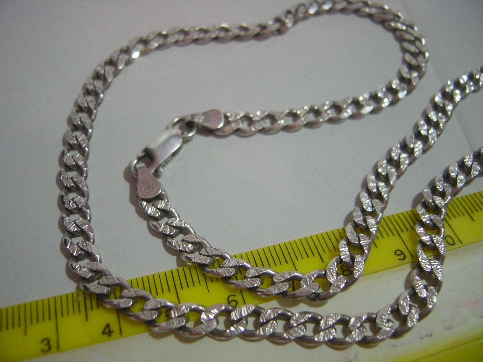 superb Solid Silver 20.5" curb necklace-vintage-b… - image 8