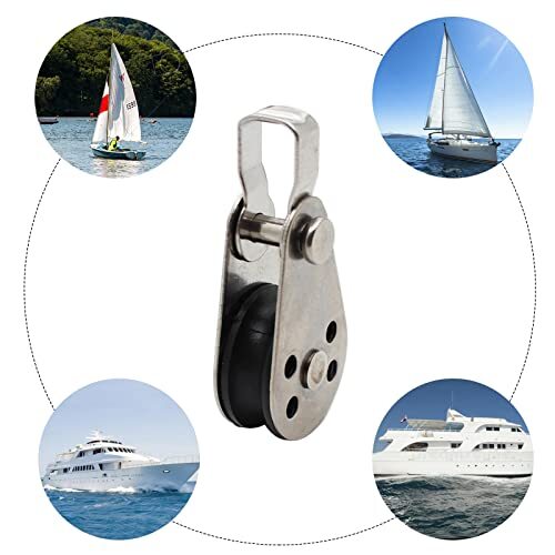 4 Pack Stainless Steel Marine Pulley Rope Runner for Sail Boats Yachts ...