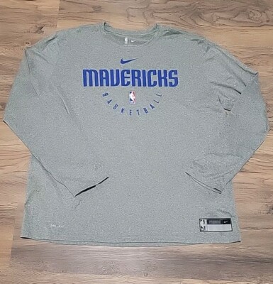 Nike Dallas Mavericks Team Issued Gray Warm Up Shooting Shirt Dri Fit Mens  3XL