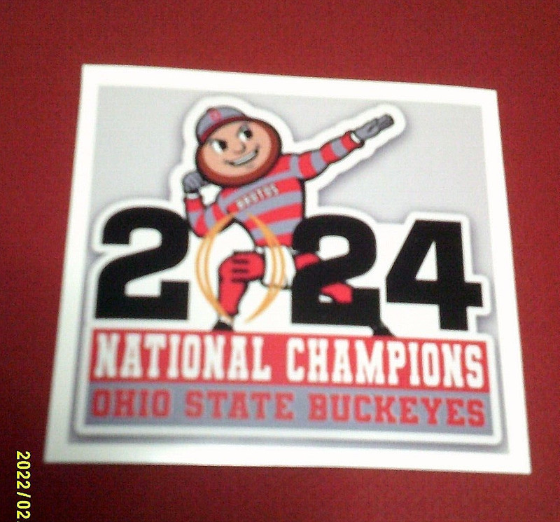 EXUC,(NEVER USED) OHIO STATE BUCKEYES ,2024 Championship Decal ,(  LARGER )