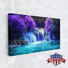 The Lucid Sanctuary Waterfall Canvas Print for Home Decor, Wall Decor Art Poster