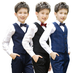 Kinder Anzug Set Für Jungen - Hemd Weste Hose Mit Fliege Für Hochzeit & Taufe