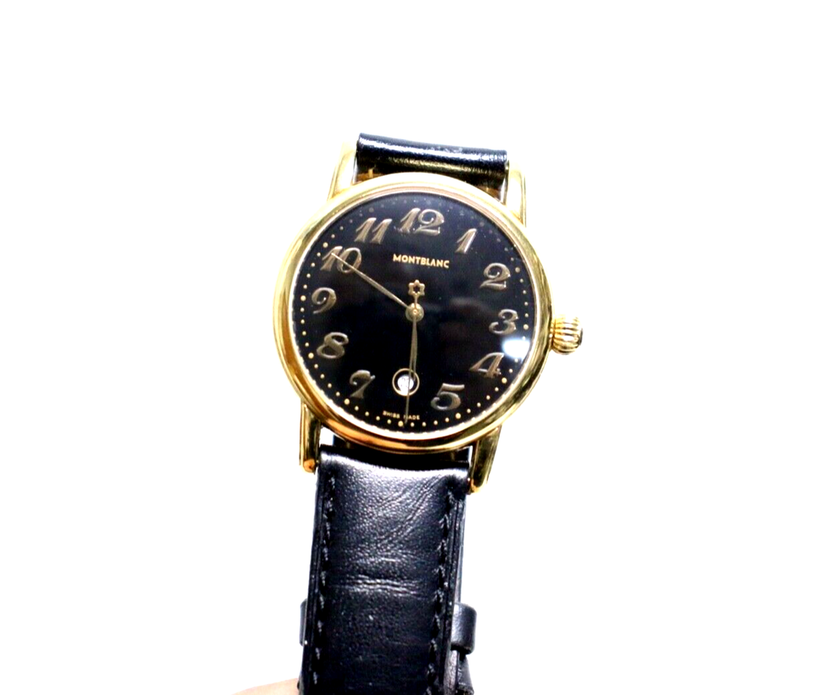 Montblanc Meisterstuck 30m Gold Tone Steel Black Dial Quartz