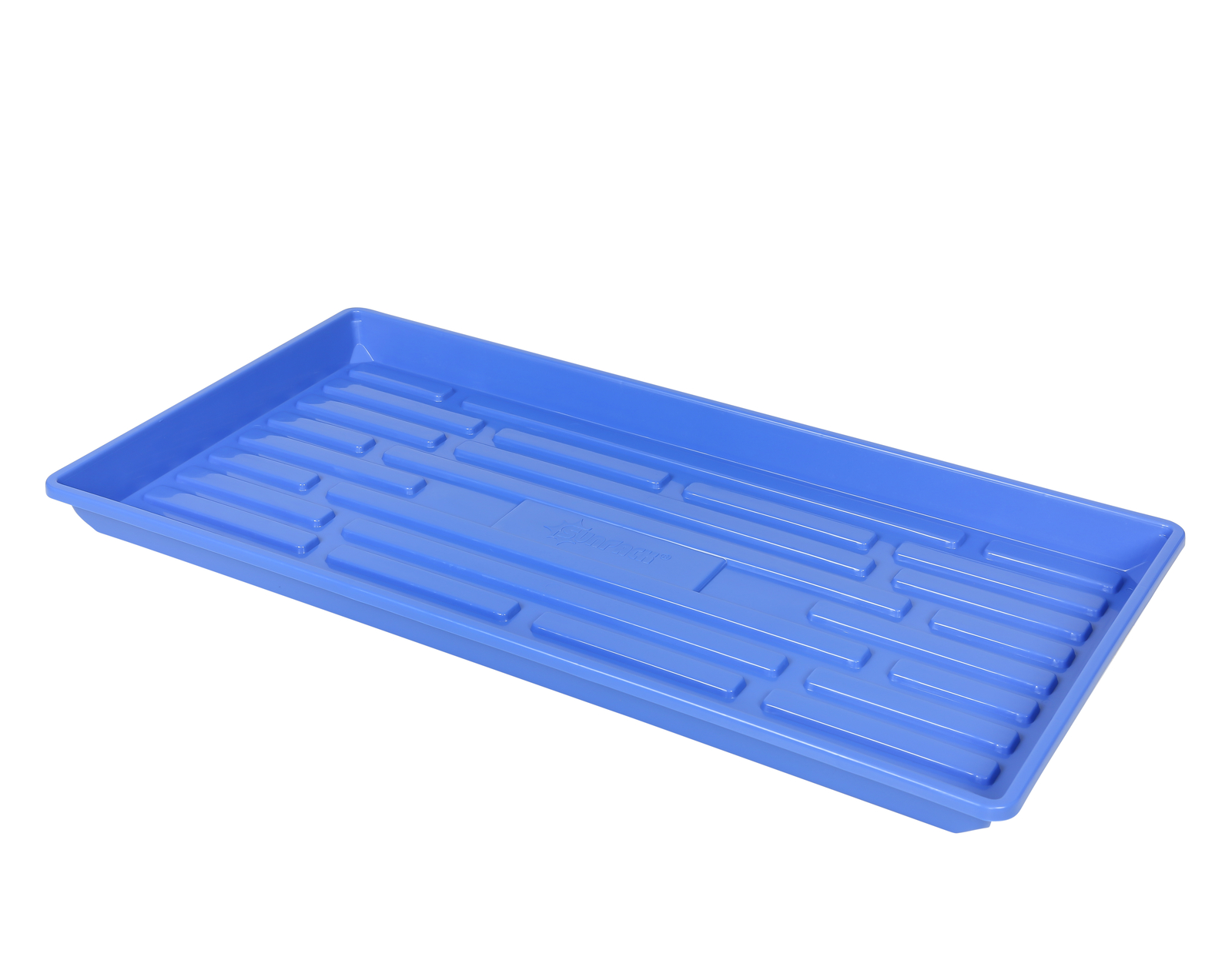 SUNPACK 10” x 20” Heavy Duty Shallow Plastic Seed Starting Tray, Blue, 1