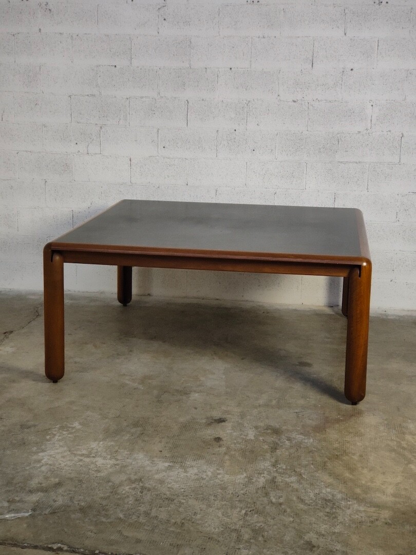 Square walnut table model 781 by Vico Magistretti for Cassina 60s,70s