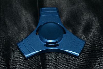 Light Blue Metallic Aluminum Fidget Spinner Metal Tri Fecta Kids To Adults Toys