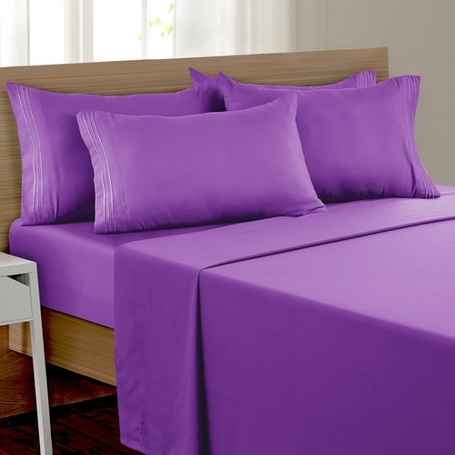 6 Pcs Bed Sheet Set Soft Deep Pocket Microfiber Hotel Quality Bedding Sheets - Picture 41 of 105