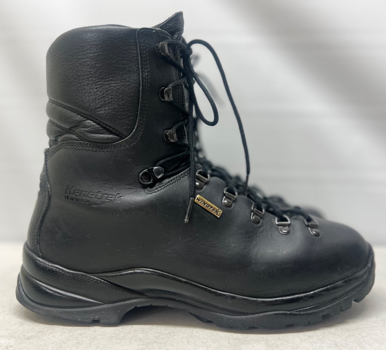 KENETREK HARD TACTICAL BOOTS  BLACK LEATHER WORK BOOTS  420-HK  MEN'S 12 M
