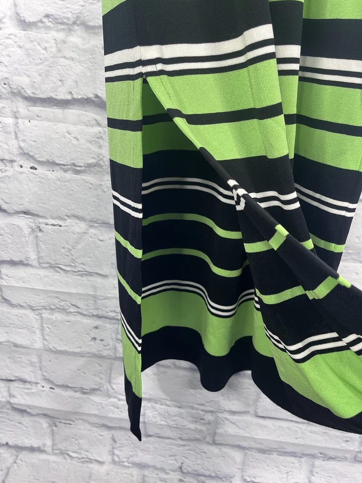 Vestido maxi feminino EXCLUSIVELY MISOOK listrado verde preto sem mangas XS - Imagem 4 de 4