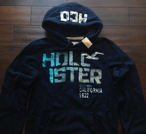 【New】Hollister Men s【HCO Seagull 1922 SOUTHERN CALIFORNIA Fleece Hoodie】Navy @L - Picture 3 of 16