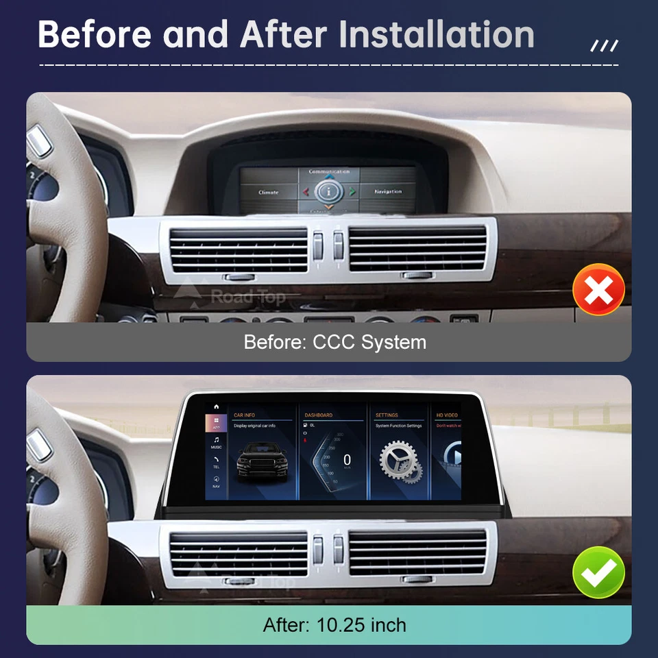 Android 13 Wifi Carplay Multimedia Touch Screen For BMW 7 Series E65 E66 2005-09 - Image 3 of 4