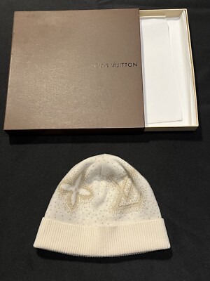 CASHMERE LOUIS VUITTON SKULLCAP BEANIE CAP BEIGE GOLD RICH KNIT