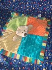 Tan Bear Textured Security Blanket 12" by 12" Lovey Toy by Animal Adventure