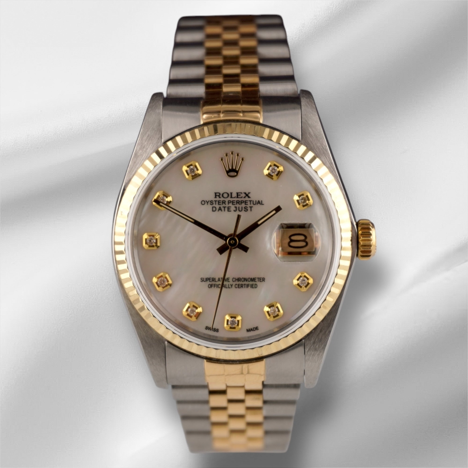 Rolex Datejust 18k YG Steel Fluted