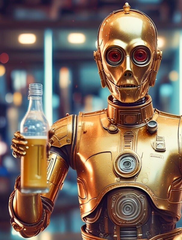 C3po Drinking Wd40 Fan Art Star Wars Size A3 | eBay