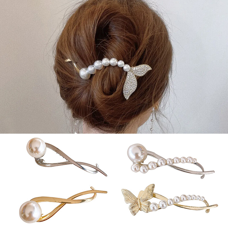Elegant Metal Pearl Hair Clip Women Hair Accessories  display picture 1