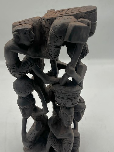 African Art,Makonde Ujamaa Family Tree Of Life Sculpture, Ebony Wood - Picture 9 of 11