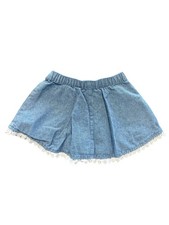 12mo Falls Creek Kids Denim Skirt with Lace Trim, Size 12M