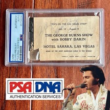 ELVIS PRESLEY * PSA * Autograph Las Vegas Hotel Sahara Card Signed 1960 Show