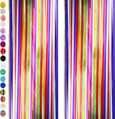 Mehrfarbig Backdrop Streamers  2 Pack 1M*2M Metallic Tinsel