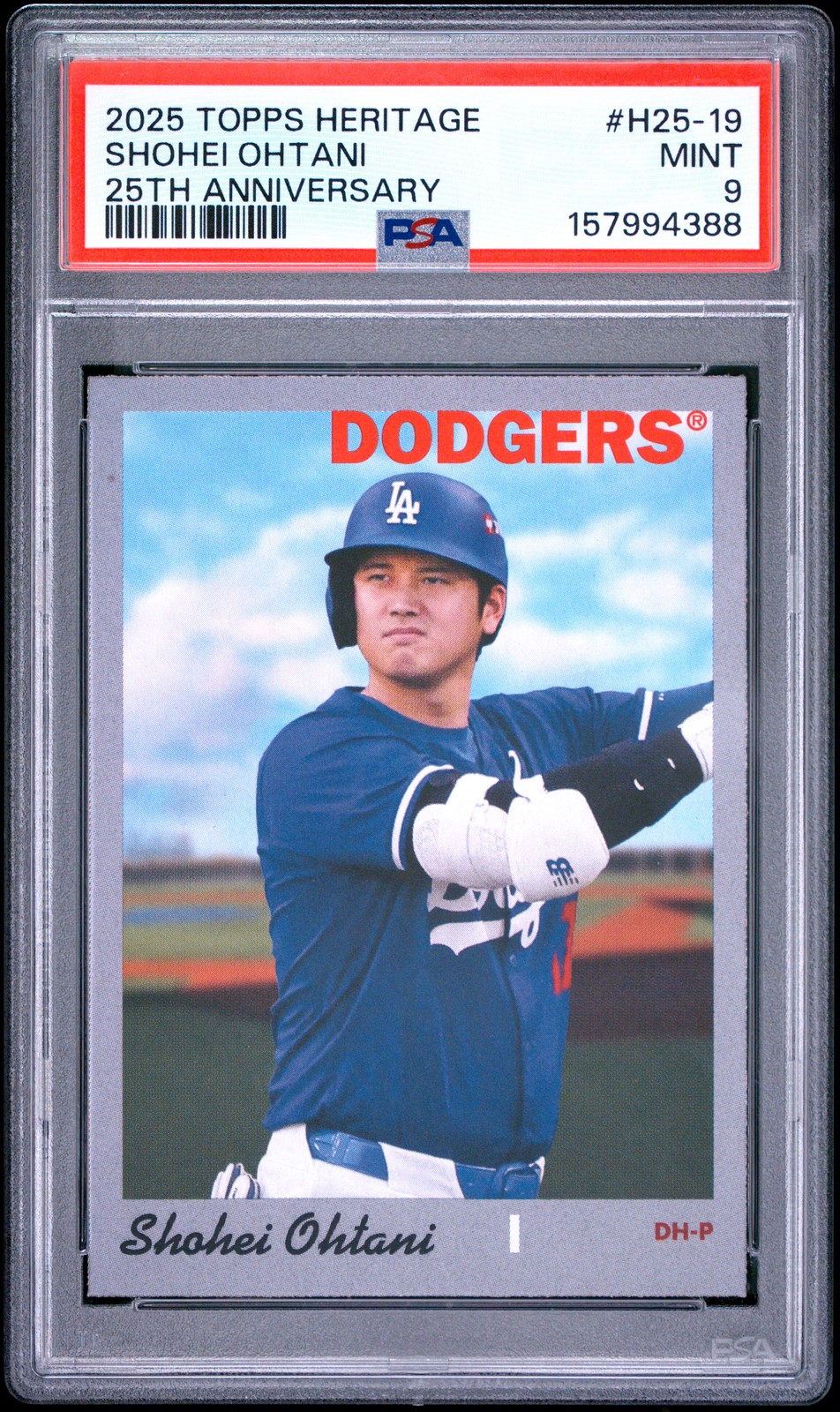 2025 TOPPS HERITAGE HERITAGE 25TH ANNIVERSARY #H25-19 SHOHEI OHTANI PSA 9