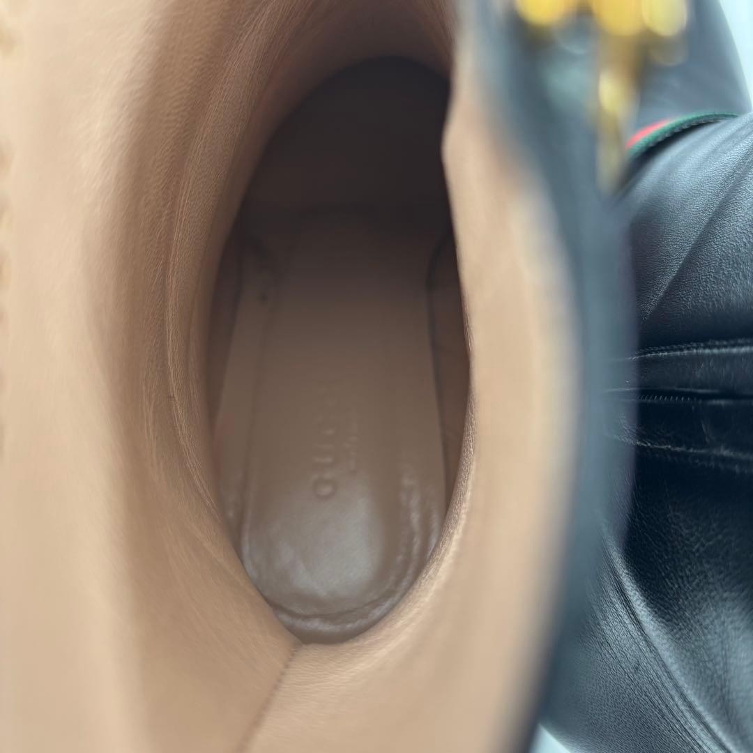 GUCCI Boots Heel Sherry Line Leather Black EU37/US7 116480c thumbnail 24