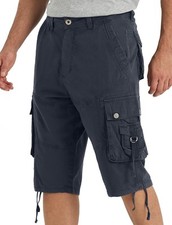 Mens Cargo Shorts Multi Pockets Twill 13'' Below Knee Hiking Work Relaxed Fit