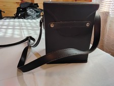 Vintage Camera Case With Shoulder Strap Hard Side 7.5" x 5.5" Black