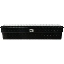 60"x13"x14" Aluminum Black Side Tool Box Truck Pickup Trailer Storage Bed w/Lock