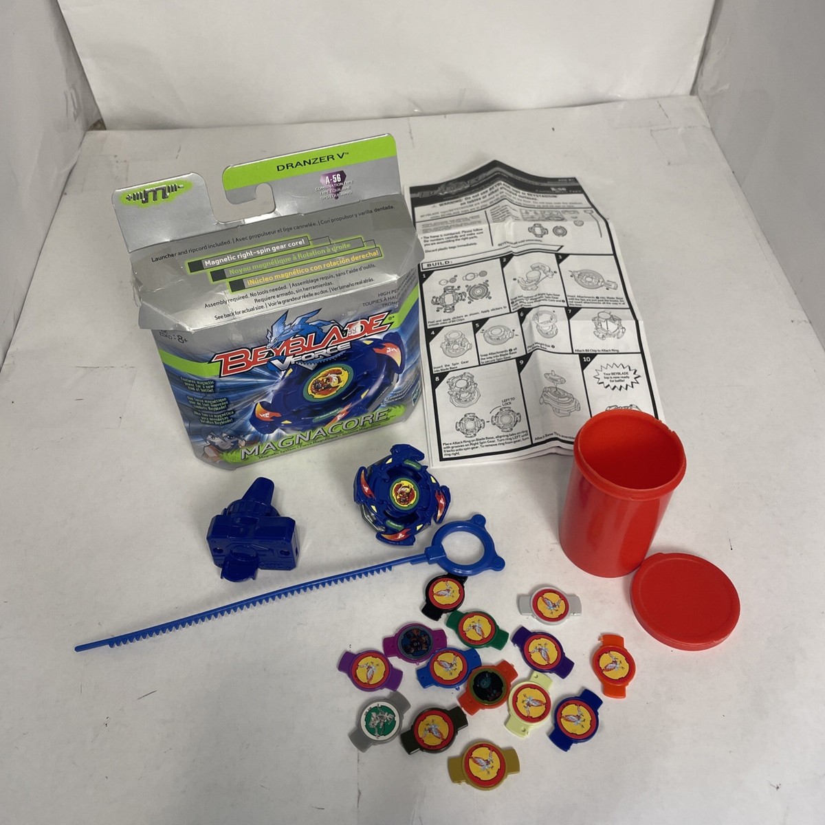 OPEN BOX! Beyblade DRANZER V A-56 MAGNACORE With Bit Chips And