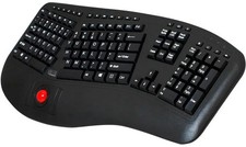 Adesso Tru-form 3500 2.4ghz Wireless Ergonomic Trackball Keyboard WKB-3500UB