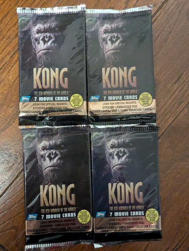 2005 Topps "KONG" THE 8TH WONDER OF THE WORLD ( 4 ) SEALED PACKS TRADING CARDS