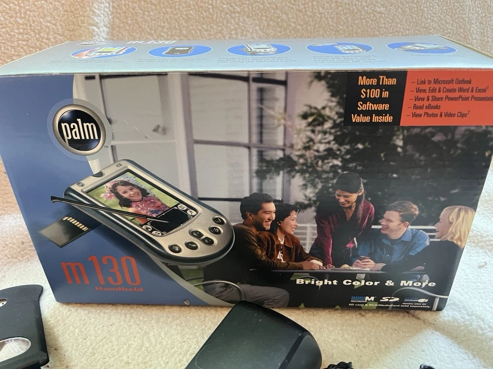 Palm M130 Handheld PDA Personal Organizer PalmOS~Bundle~Keyboard~Orig Box - Image 3 of 4