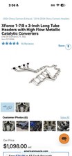 Camaro 16-24 X Force Long Tube Headers With Cats
