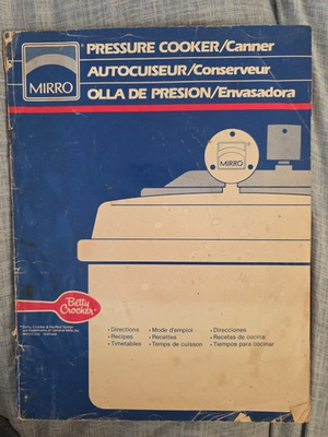 #ad MIRRO Pressure Cooker Canner Owners Manual Directions And Service Info 3 lang $5.06