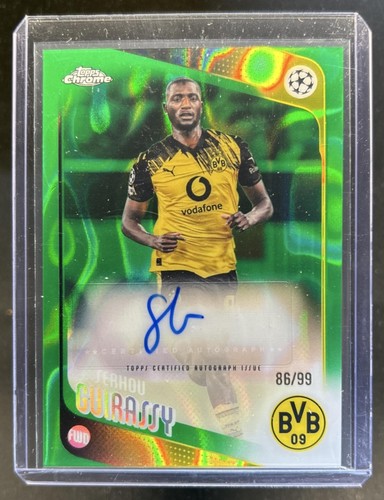 2025-26 Topps Chrome UEFA CC Serhou Guirassy Auto Green Lava Refractor #/99