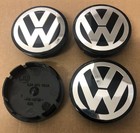 4x VW Volkswagen 55mm Alloy Wheel Centre Cap Golf Passat Polo 6N0601171 Black