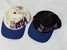 Two World Cup USA 1994 Vintage Snapback Soccer Cap Hats, By Apex, as Photos Show