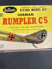 Vintage Guillow Authentic German Rumpler C5 WW1 Two Seat Reconassisnce