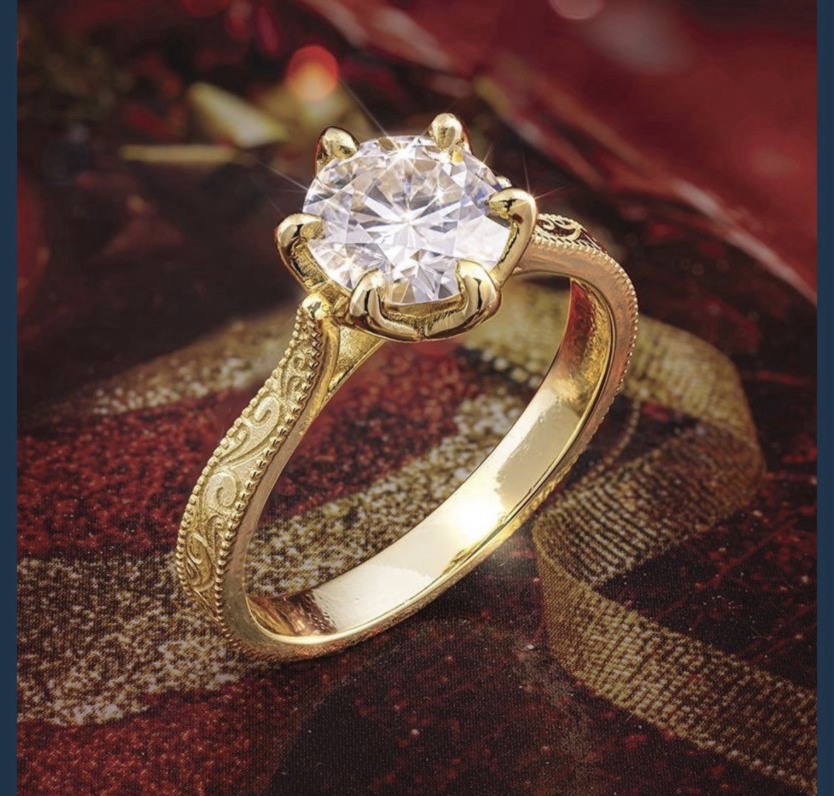 Stauer Star Power Moissanite Solitaire Ring 1.5CT 925 Sterling Silver Size 7