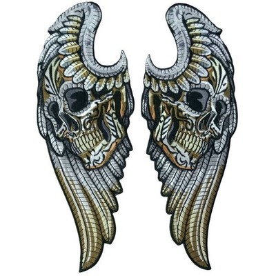 Hot Leathers Angel Wings Skull 14'' 11 X 13.5'' Embroidered Patch PPQ2429