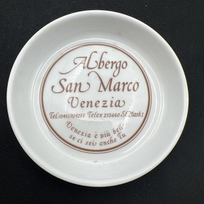 Vintage Ashtray Albergo San Marco Hotel Venice Italy 4  Porcelain