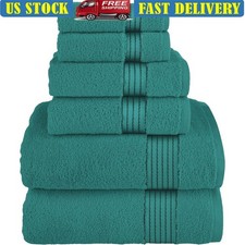 Luxury Turkish Cotton Towel Set 6 Pieces 680 GSM Soft Absorbent Quick Dry New