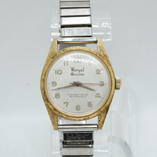 Reloj Vintage Royal Geneva 7J Cuerda Manual Tono Dorado - Reparación/Piezas